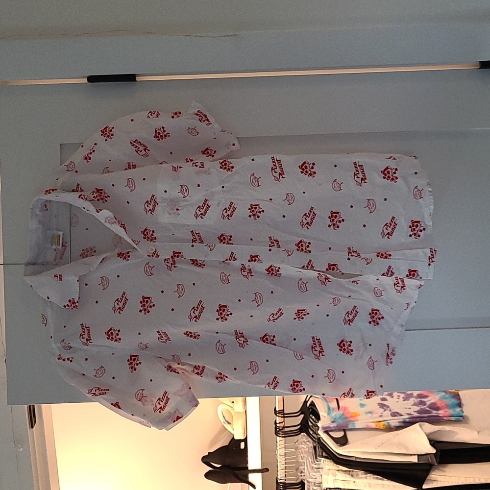 pizza planet button down shirt